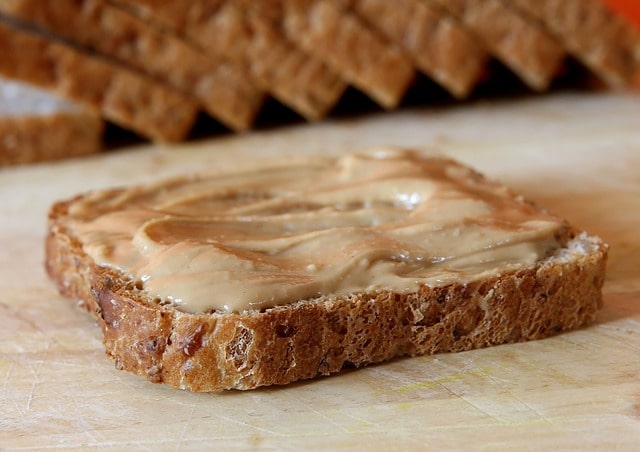 peanut butter with brown bread